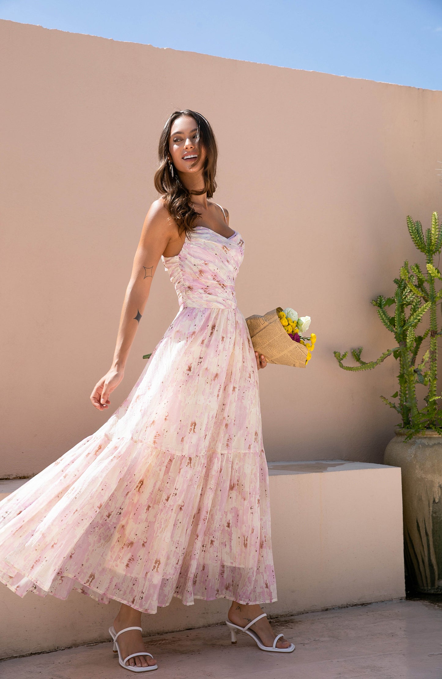 candle light dinner dress for women Candlelight Dinner Ombre V-Neck Muslin Silk Dress For Women Online Okhaistore