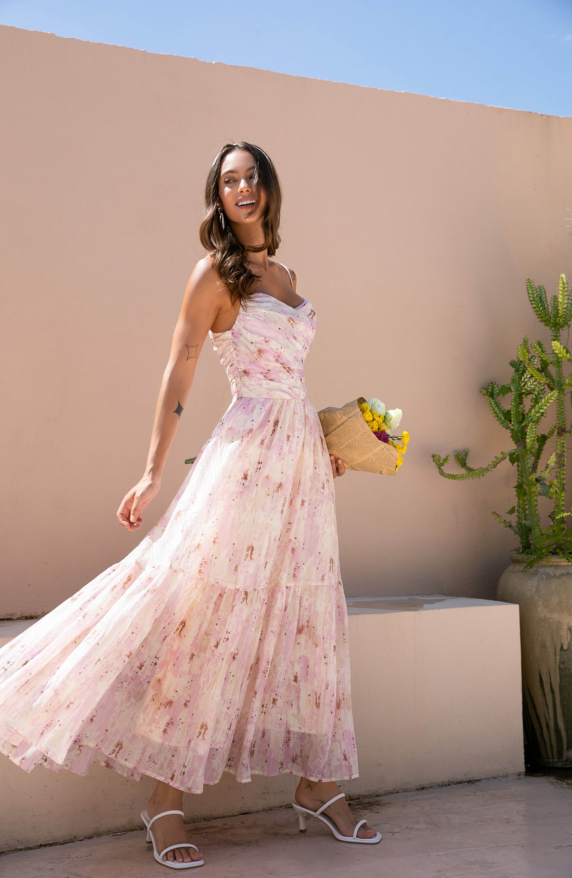 Pink Slim Fit Strap Dress Pleiades Fashion Pink Slim Fit Strap Dress Pleiades Fashion